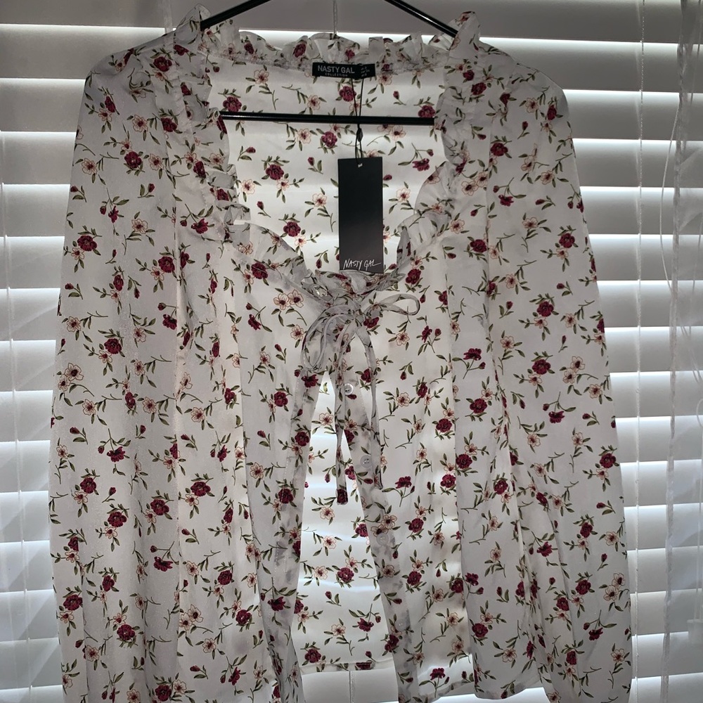 Square neck floral blouse